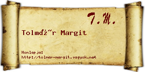 Tolmár Margit névjegykártya